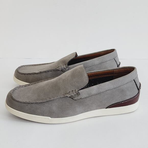 Madden Ortholite Gray Faux Leather Slip On Casual Loafers Men's Size 9.5 - Picture 2 of 6